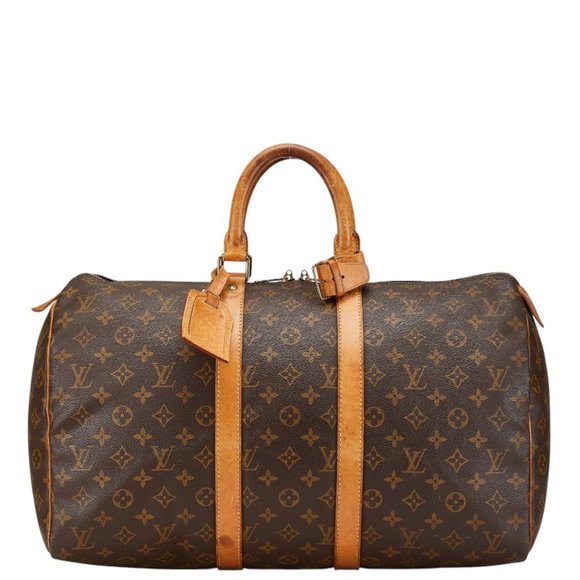 LOUIS VUITTON Brown Monogram Leather Boston Bag - Picture 1 of 14